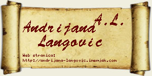 Andrijana Langović vizit kartica